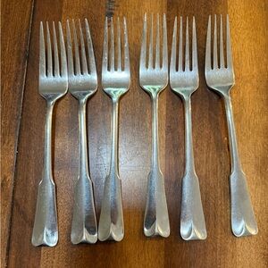 Lunt Modern Classic Stainless Flatware Glossy Dinner Forks Set Of 6